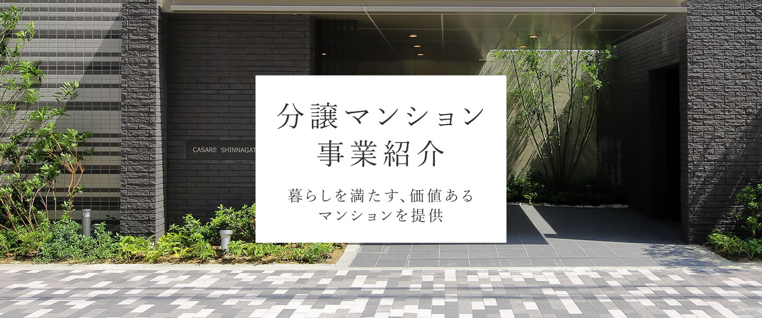 分譲マンション 事業紹介 暮らしを満たす、価値あるマンションを提供
