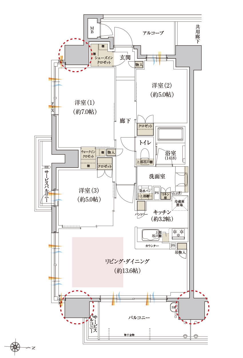 Aタイプの間取り画像、間取り図