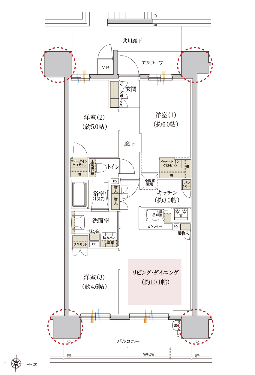 Cタイプの間取り画像、間取り図
