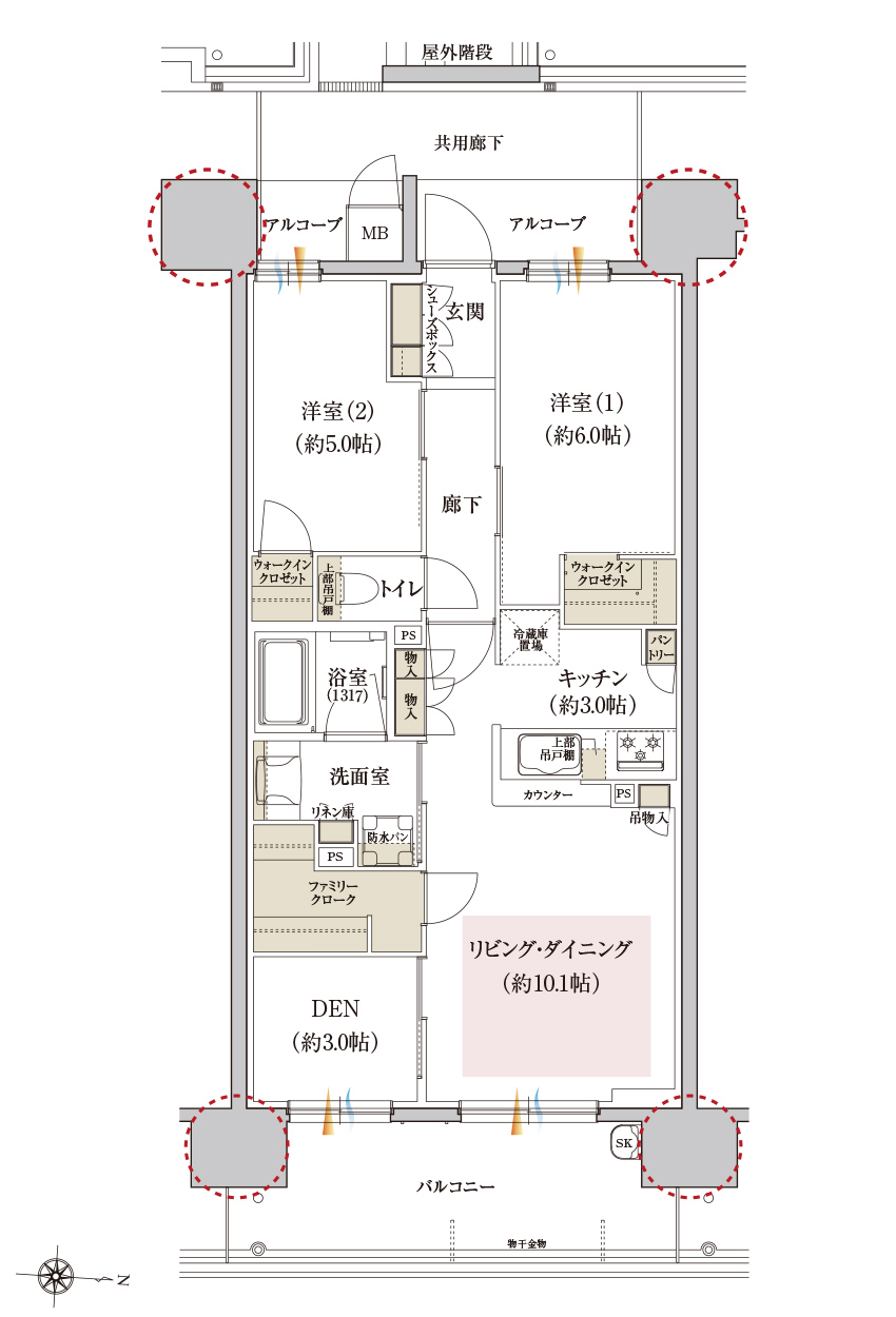 Cタイプ メニュー2の間取り画像、間取り図