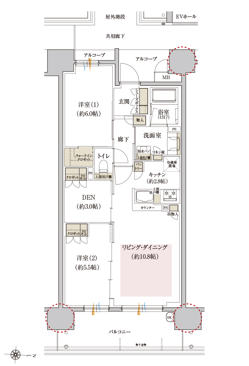 Dタイプ メニュー2の間取り画像、間取り図