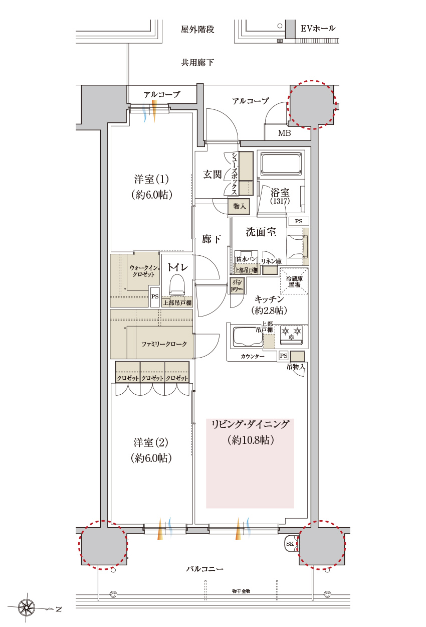 Dタイプ メニュー3の間取り画像、間取り図