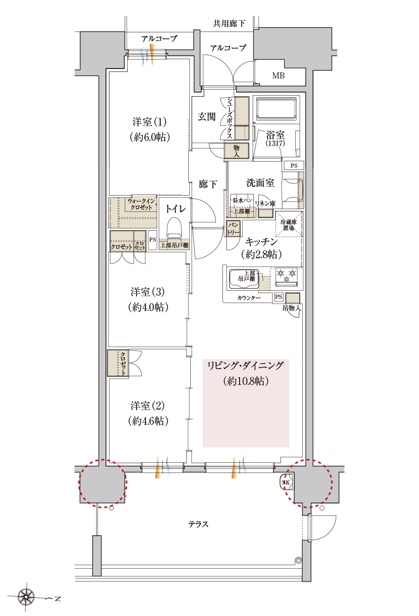 Dgタイプの間取り画像、間取り図