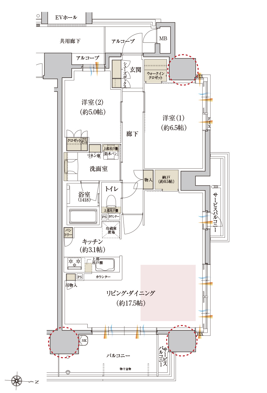 Eタイプ メニュー1の間取り画像、間取り図