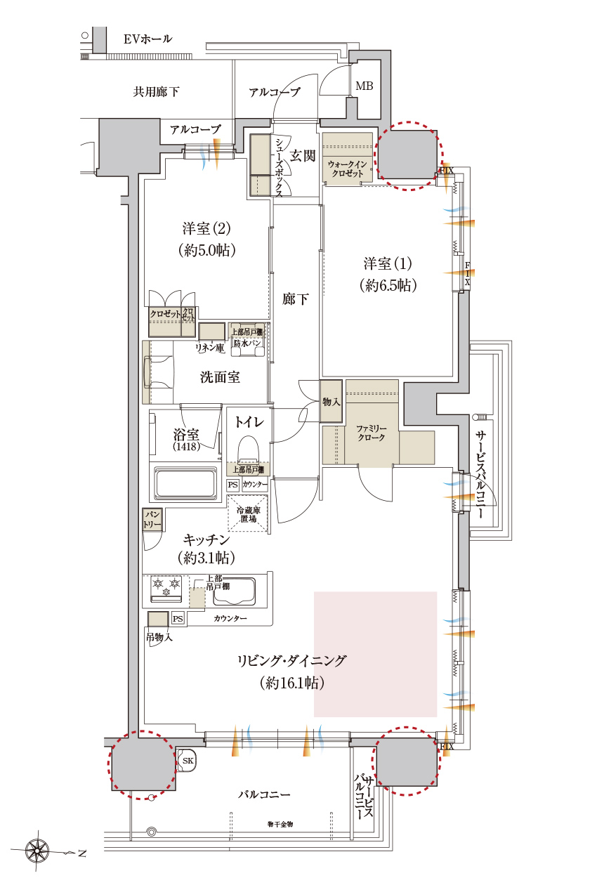 Eタイプ メニュー3の間取り画像、間取り図