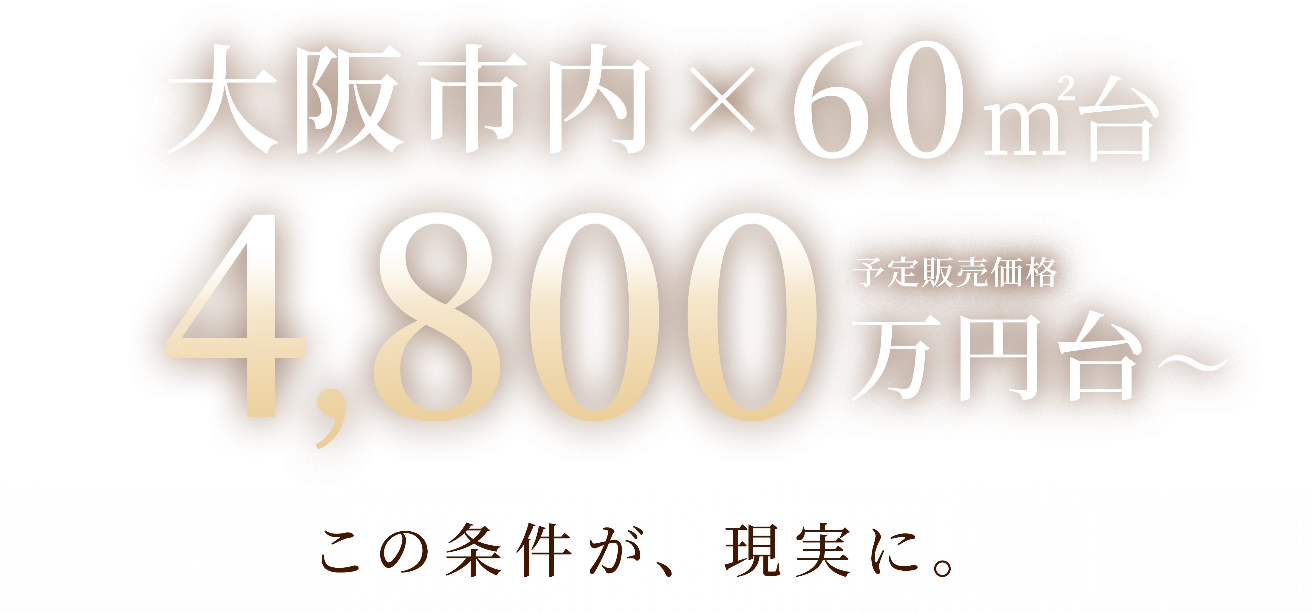 大阪市内×60㎡台の予定販売価格が4,800万円台。この条件が、 現実に。