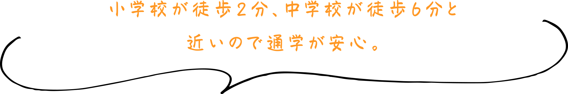 小学校が徒歩2分、中学校が徒歩6分と近いので通学が安心。