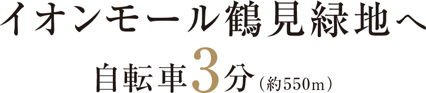 イオンモール鶴見緑地へ自転車3分(約550m)