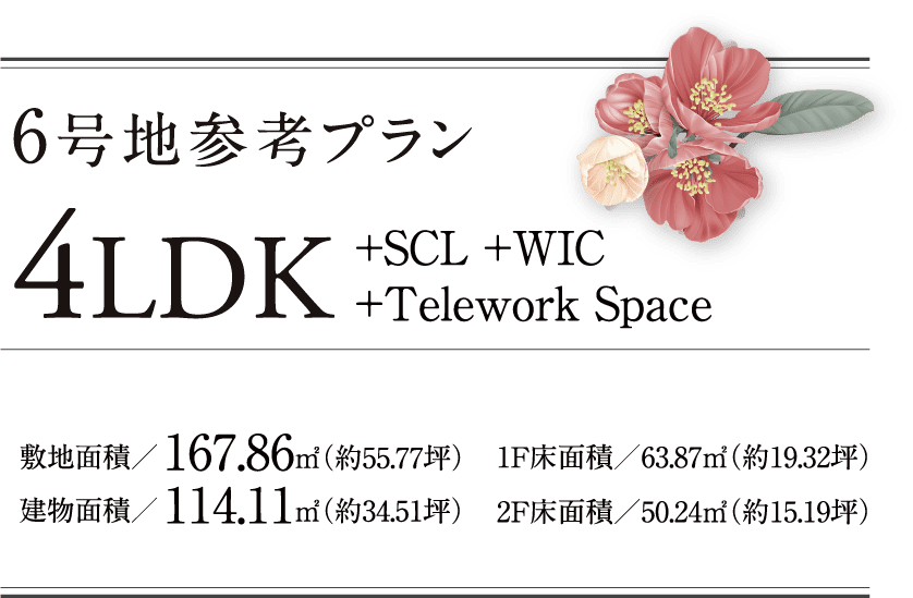 6号地参考プラン4LDK+SCL+WIC+Telework Space